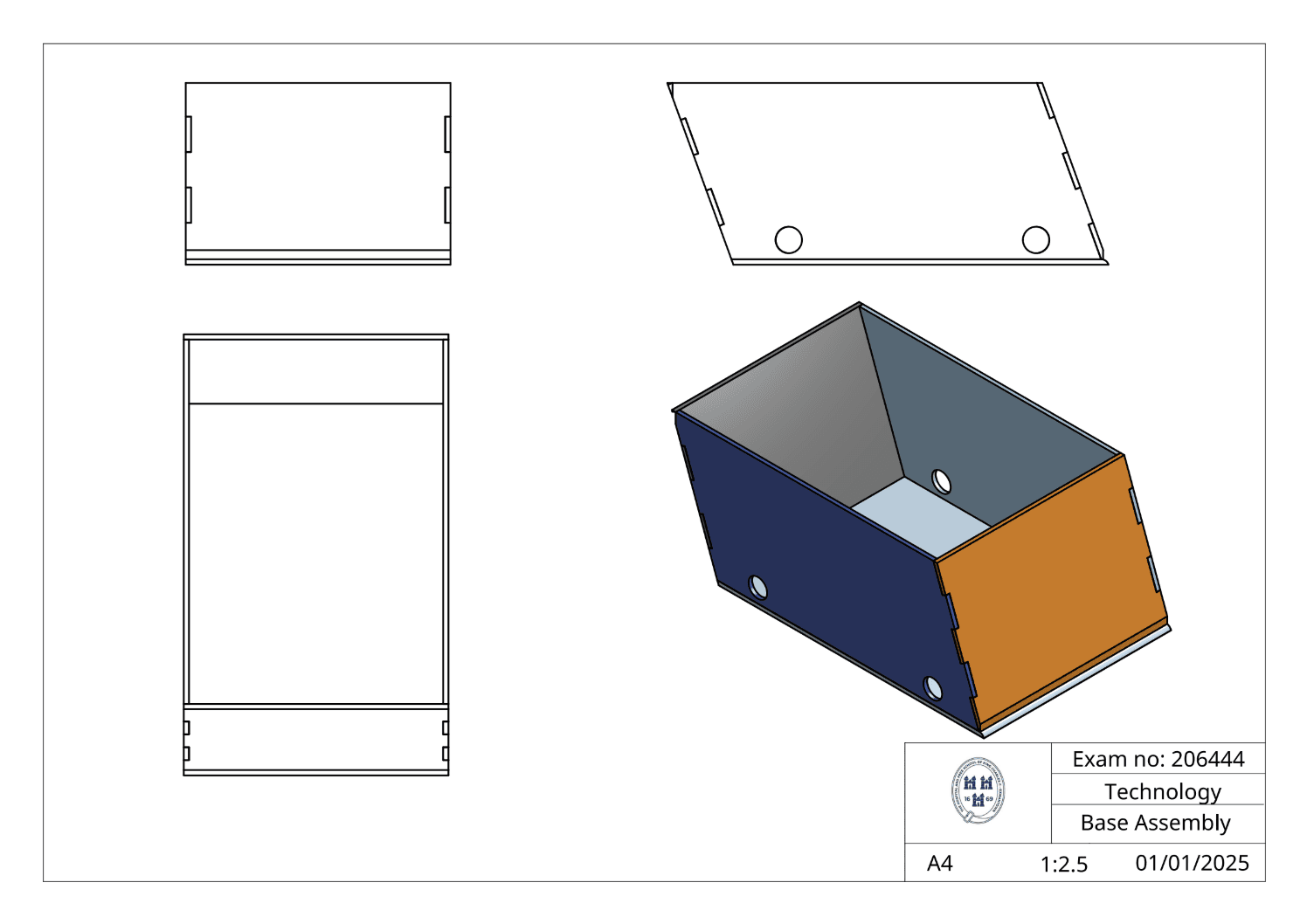 Base assembly drawn in Onshape