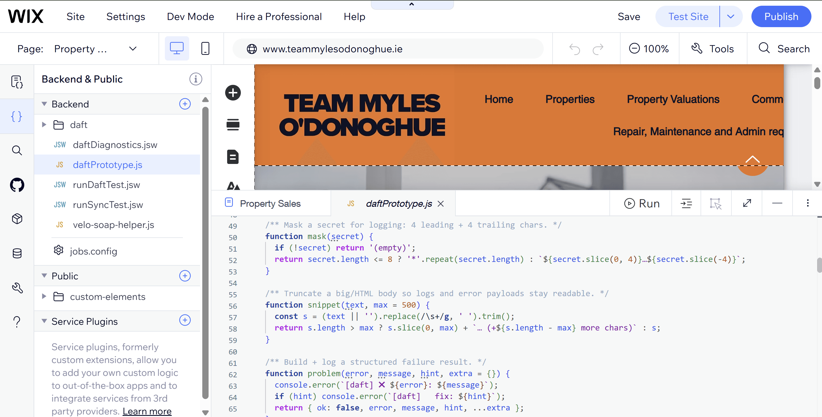 Daft.ie sync running in the Velo backend